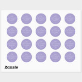 Sticker Rond Le Mariage Commence Violet (Feuille)