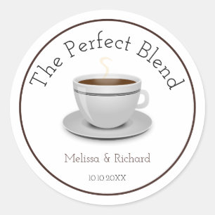 Sticker Rond Le Mariage De Café Mixte Parfait