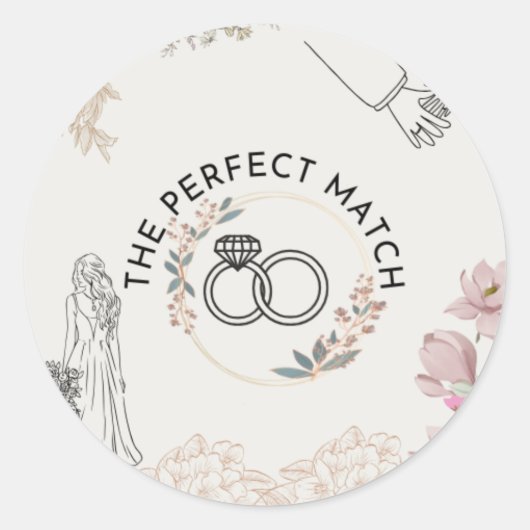 Sticker Rond Le mariage de correspondance parfait (Devant)