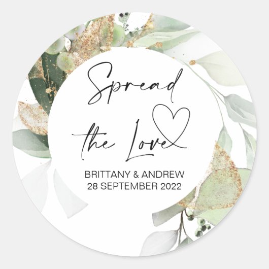 Sticker Rond Le Mariage de la favoritisme répand l'amour de la (Devant)