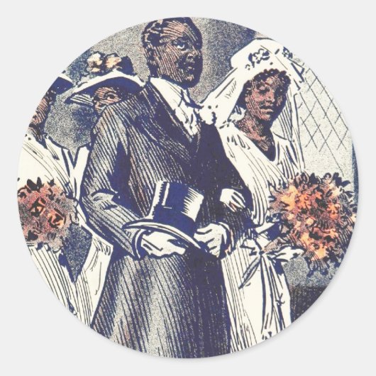 Sticker Rond Le Mariage de Mlle Samantha Johnson (Devant)