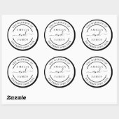 Sticker Rond Le Mariage de Script Moderne (Feuille)