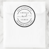 Sticker Rond Le Mariage de Script Moderne (Sac)