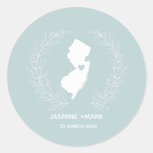 Sticker Rond Le mariage du New Jersey favorise la coutume