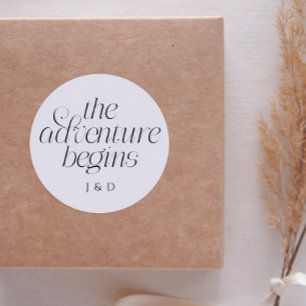 Sticker Rond Le Mariage : L'Aventure Commence Blanc