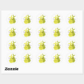 Sticker Rond Le Mariage Parfait Paire Jaune Vert Poires (Feuille)