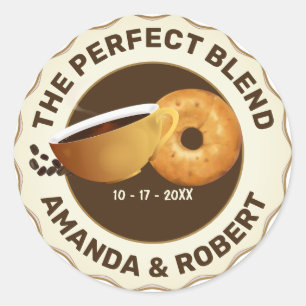 Sticker Rond Le Mariage Pefect Blend Coffee Donut