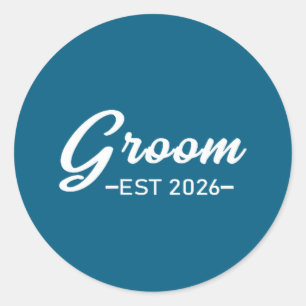 Sticker Rond Le marié est 2026 monsieur mari marié à la fête de