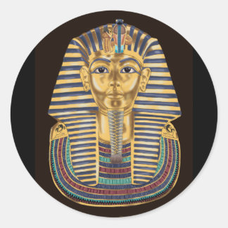 Sticker Rond Le Masque d'or de Tutankhamon