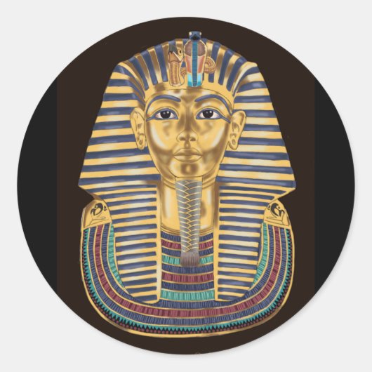 Sticker Rond Le Masque d'or de Tutankhamon (Devant)