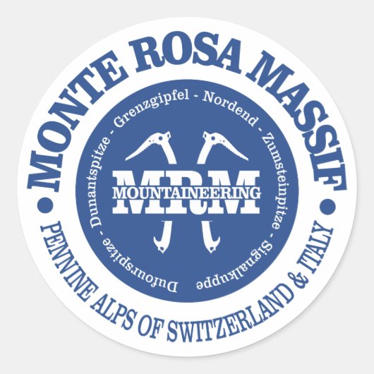 Sticker Rond Le massif du Monte Rosa (Devant)