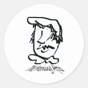 Sticker Rond Le matin après le type