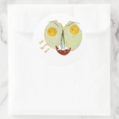 Sticker Rond Le matin, face d'oeuf du monde (Sac)