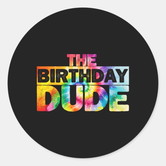 Sticker Rond Le mec d'anniversaire (Devant)
