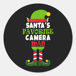 Sticker Rond Le mec préféré du Père Noël en vibes de caméras dr