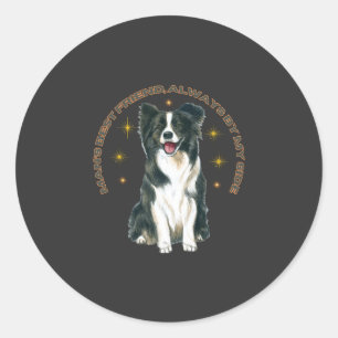 Sticker Rond Le meilleur ami de l’homme, toujours à mes côtés