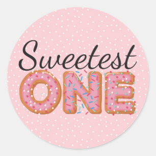 Sticker Rond LE MEILLEUR DES beignets glacés rose Bébé Premier