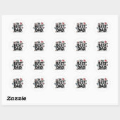 Sticker Rond Le meilleur design de texte papa (Feuille)