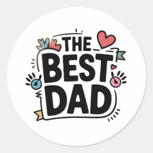 Sticker Rond Le meilleur design de texte papa