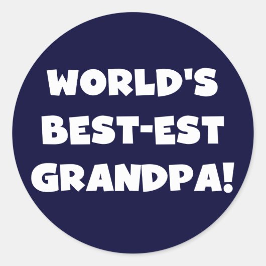 Sticker Rond Le meilleur grand-père du monde en noir ou blanc (Devant)