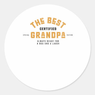 Sticker Rond Le Meilleur Grand-Père. Toujours Prêt Pour Un Hug