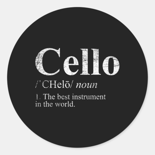Sticker Rond Le Meilleur Instrut Du Monde Cello (Devant)