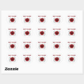 Sticker Rond Le meilleur rouge Apple de professeur (Feuille)