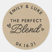 Sticker Rond Le Mélange Idéal Mariage Café Kraft Favoriser (Devant)