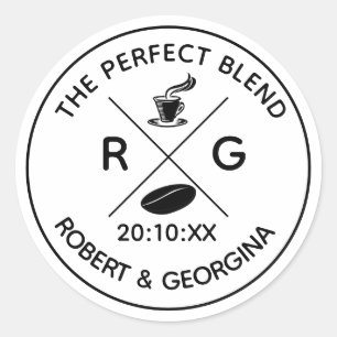 Sticker Rond Le mélange parfait, Cadeau de mariage fantaisiste