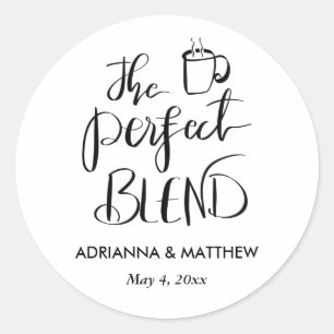 Sticker Rond Le Mélange Parfait Calligraphie Mariage Faveur