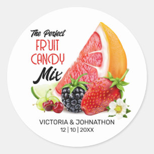 Sticker Rond Le mélange parfait de fruits Merci Mariage