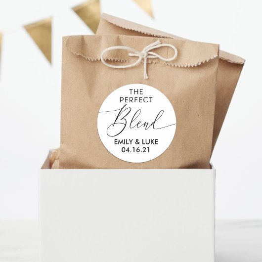 Sticker Rond Le Mélange Parfait Noir & Blanc Mariage Favoriser