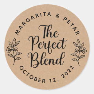 Sticker Rond Le Mélange Parfait Rustique Mariage Kraft Classic 