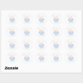 Sticker Rond Le Merci de Baby shower d'arche de Noah (Feuille)