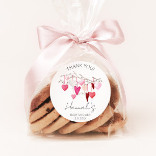 Sticker Rond Le Merci de Baby shower petit amour préféré