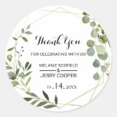 Sticker Rond Le Merci Feuille vert tropical est favorable (Devant)