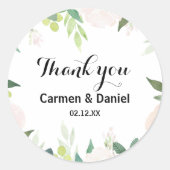 Sticker Rond Le Merci floral tropical moderne privilégie (Devant)