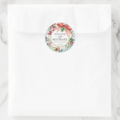 Sticker Rond Le Merci Mariage de Noël rustique privilégie le sc (Sac)