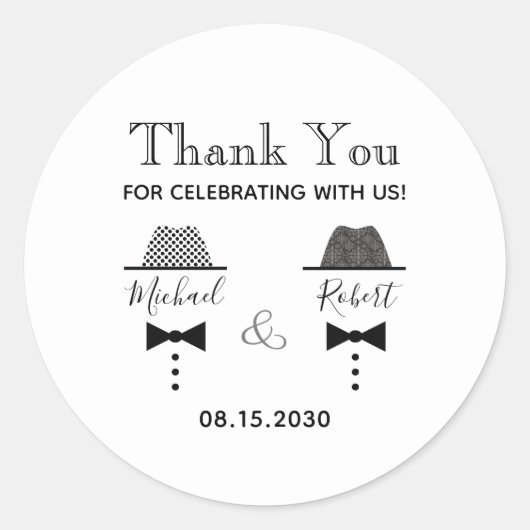 Sticker Rond Le Merci Mariage gay est favori (Devant)