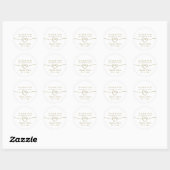 Sticker Rond Le Merci Mariage or élégant Favoriser (Feuille)