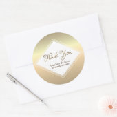 Sticker Rond Le Merci Mariage Or Simple Favoriser (Enveloppe)