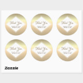 Sticker Rond Le Merci Mariage Or Simple Favoriser (Feuille)
