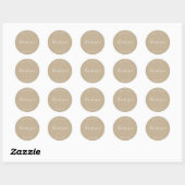 Sticker Rond Le Merci Mariage stylisé kaki (Feuille)