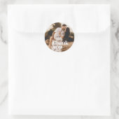 Sticker Rond Le Merci photo Mariage moderne Favoriser (Sac)