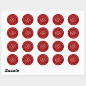 Sticker Rond Le Merci rouge des entreprises de Crimson (Feuille)