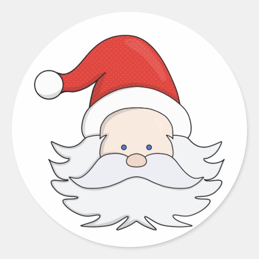 Sticker Rond Le mignon Père Noël (Devant)