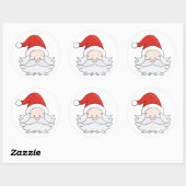 Sticker Rond Le mignon Père Noël (Feuille)