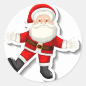 Sticker Rond Le mignon Père Noël (Devant)
