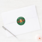 Sticker Rond Le mignon Rudolph Reindeer Joyeux Noël à (Enveloppe)