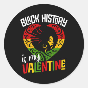 Sticker Rond Le Mois de l'Histoire des Noirs est mon cœur de la